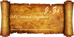 Jánoska Zsombor névjegykártya