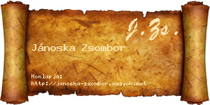 Jánoska Zsombor névjegykártya